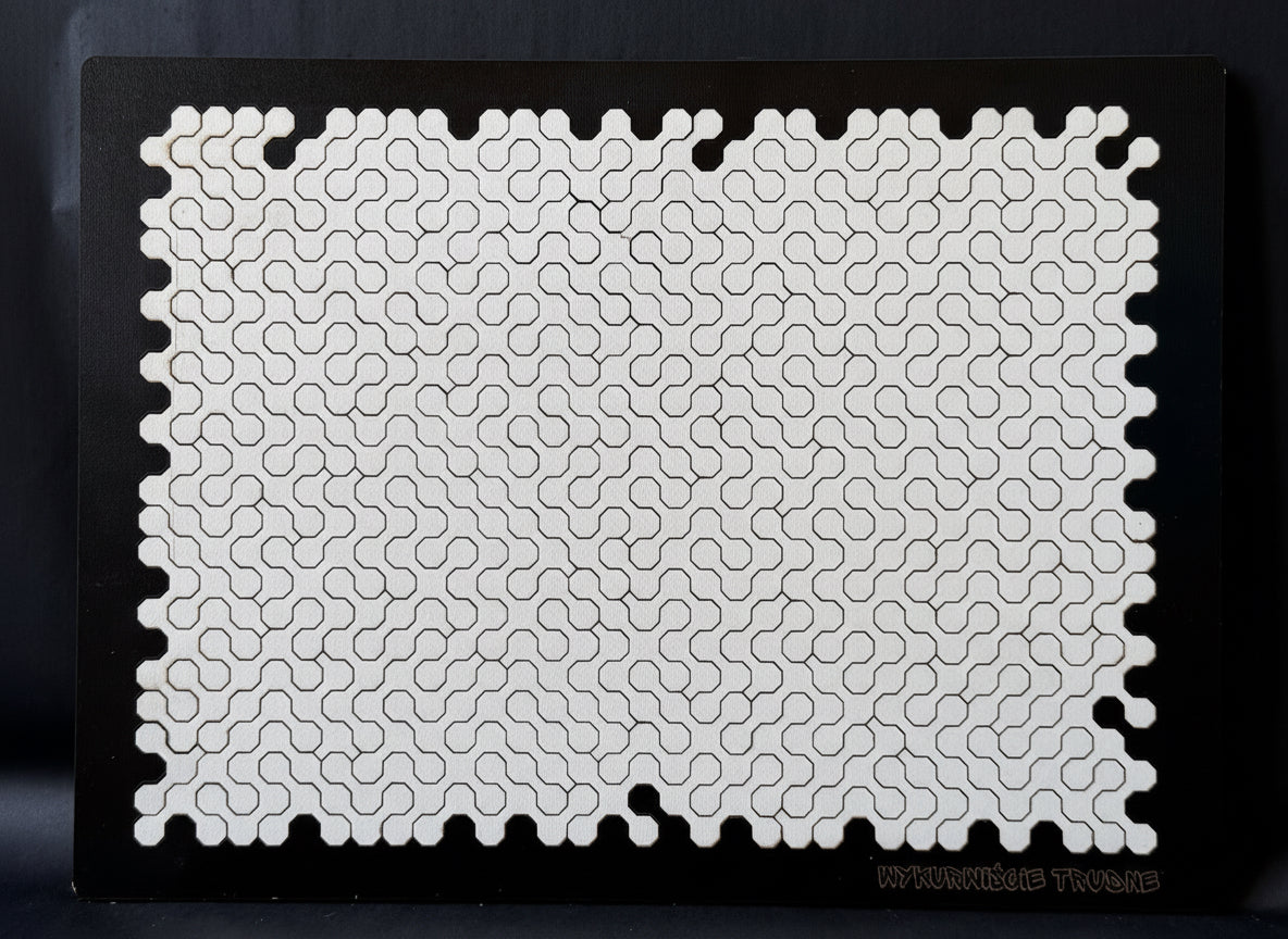 drewnanaie duże puzzle 88 elementów biało czarne