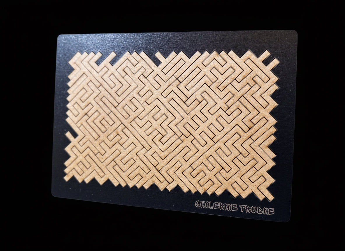 puzzle drewniane ze sklejki, kolor czarny 